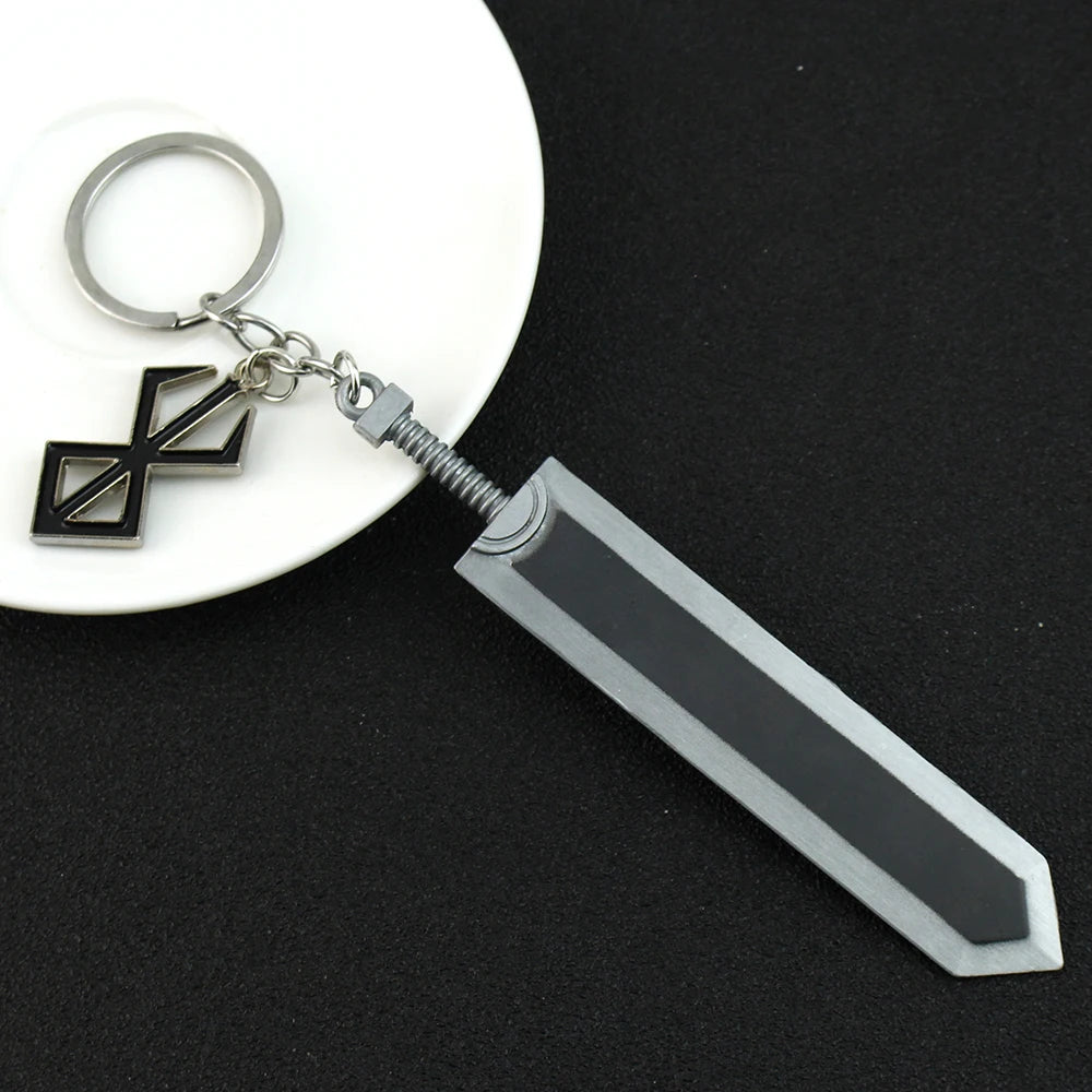 Berserk Anime Keychain Guts Sword Jewelry Set Key Chain Keyrings Keychains for Men Women Accessories Key Ring Pendant Leedoar