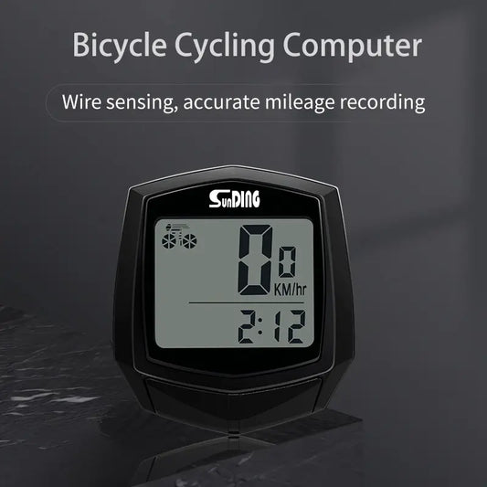 Computador de ciclismo para bicicleta, display LCD, odômetro com fio, 15 tipos de funções, gravação precisa, sono automático, bateria substituível 