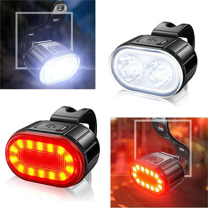 Bicycle Lights LED Bike Lamp USB Rechargeable Bicycle Front and Rear Light Front Lamp Taillight Cycling Lantern Bike Flashlight Leedoar