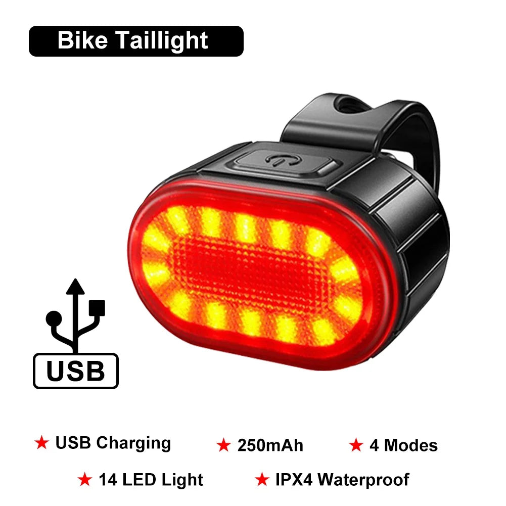 Bicycle Lights LED Bike Lamp USB Rechargeable Bicycle Front and Rear Light Front Lamp Taillight Cycling Lantern Bike Flashlight Leedoar