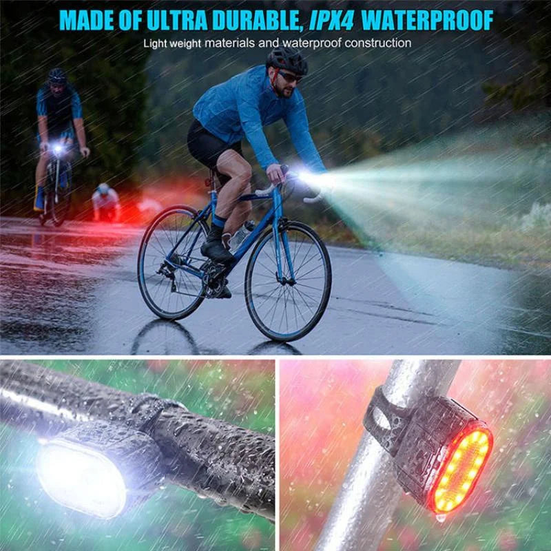 Bicycle Lights LED Bike Lamp USB Rechargeable Bicycle Front and Rear Light Front Lamp Taillight Cycling Lantern Bike Flashlight Leedoar