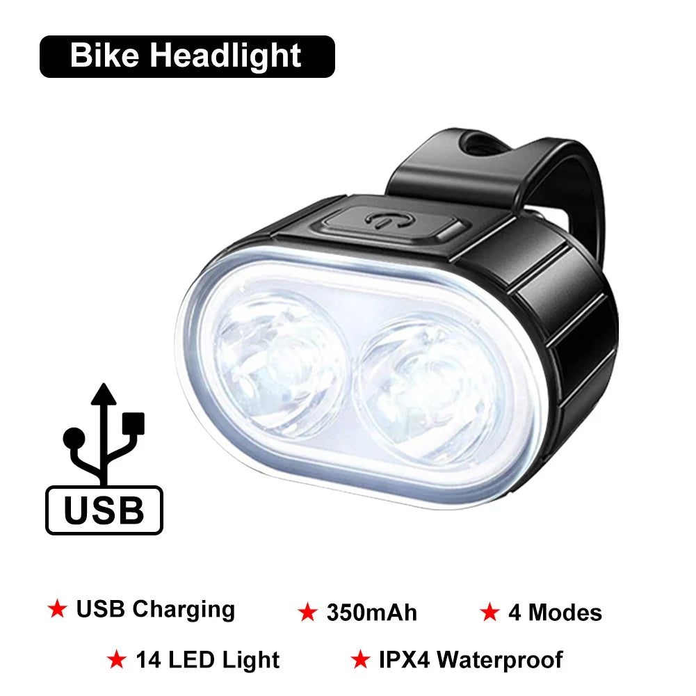 Bicycle Lights LED Bike Lamp USB Rechargeable Bicycle Front and Rear Light Front Lamp Taillight Cycling Lantern Bike Flashlight Leedoar