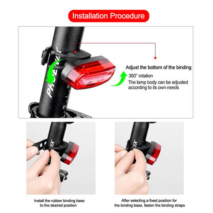 Bicycle Taillight MTB Red Light Bike Rear Light USB Rechargeable LED Cycling Bike Warning Light Mountain Bicycle Lamp Leedoar