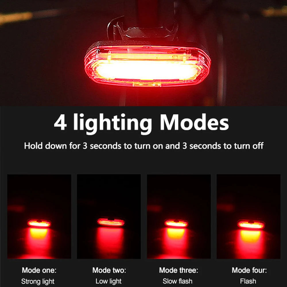 Bicycle Taillight MTB Red Light Bike Rear Light USB Rechargeable LED Cycling Bike Warning Light Mountain Bicycle Lamp Leedoar