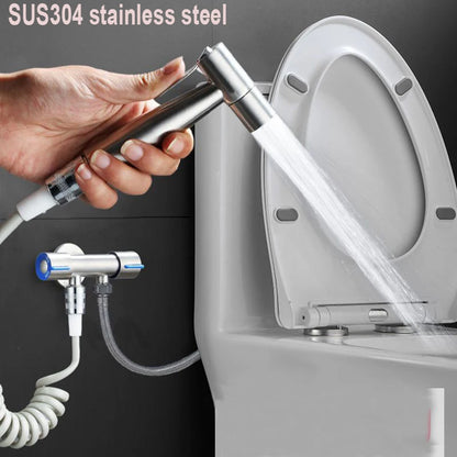 Bidet Faucet 304 Stainless Steel Handheld Toilet Bidet Sprayer Gun Portable Toilet Shower Sprayer Bathroom Sprayer Self Cleaning Leedoar