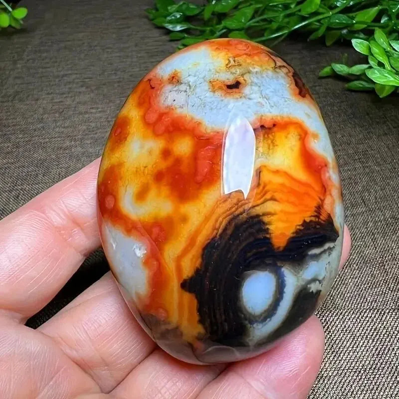 Big Silk Agate Raw Stone Handle Piece No Engraved Pebbles Raw Stone Grab Piece Play Piece DIY Jewelry Gemstones Stone Landscape Leedoar