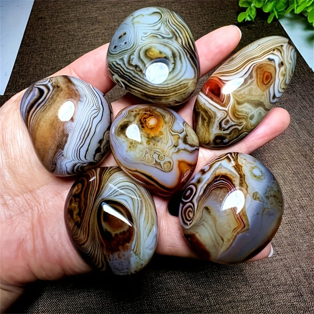 Big Silk Agate Raw Stone Handle Piece No Engraved Pebbles Raw Stone Grab Piece Play Piece DIY Jewelry Gemstones Stone Landscape Leedoar