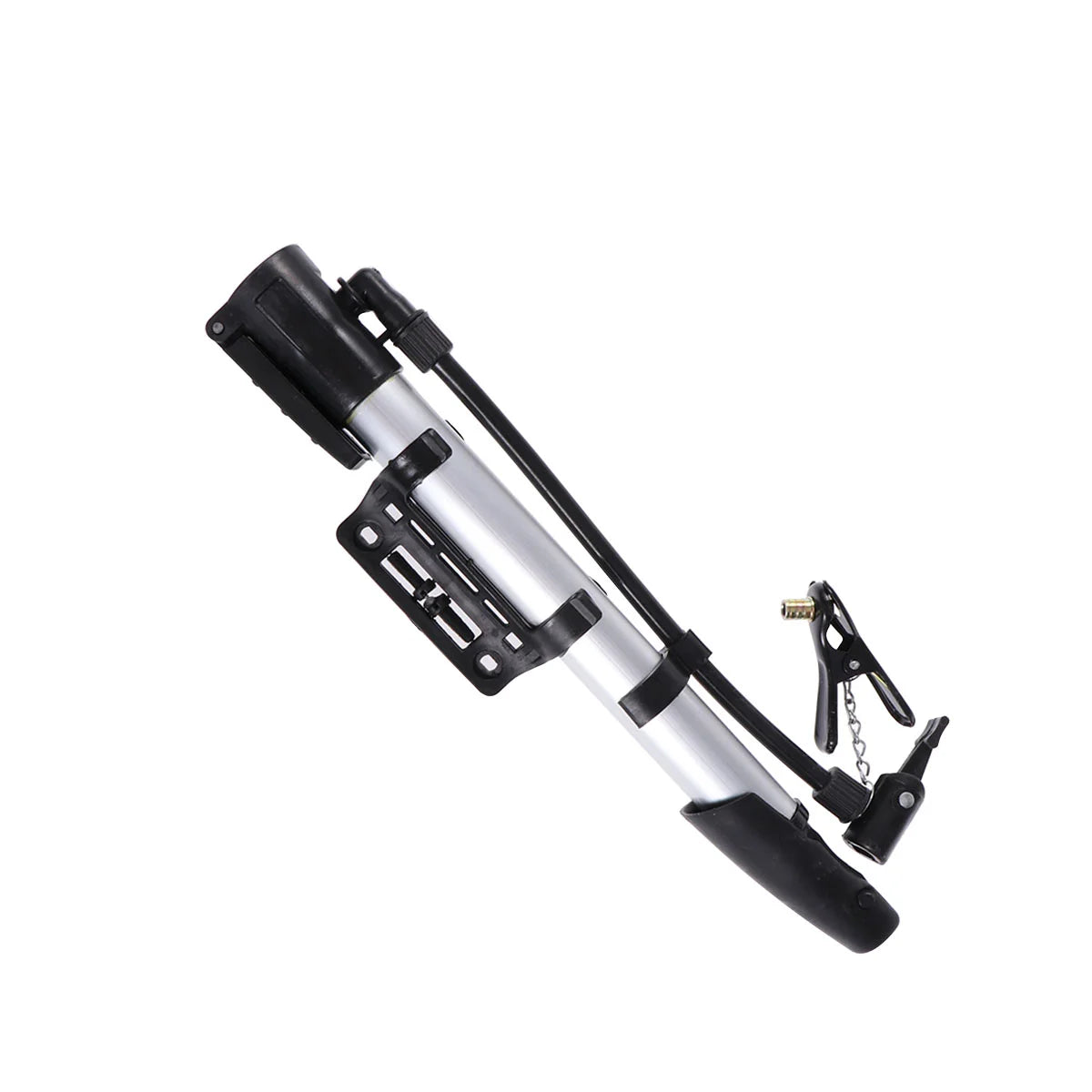 Bike Floor Pump High Volumn Aluminum Alloy Floor Pump for Road Mountain Bike Tire Simple from to Schrader Valves (Silver White)