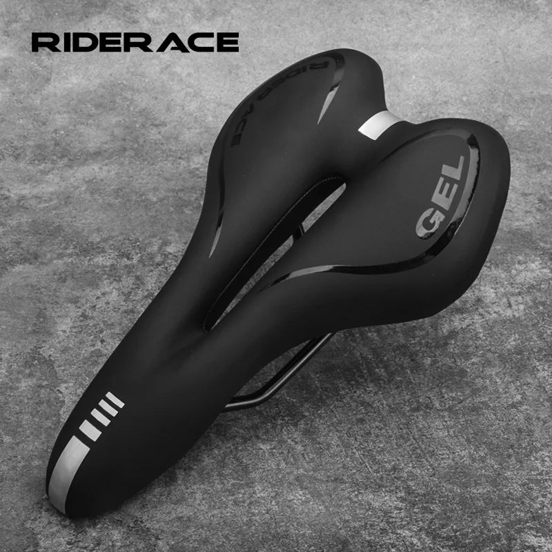 Bike Saddle Silicone Cushion Cycling Seat PU Leather Surface Silica Filled Gel TimeTrial Comfortable Shockproof Bicycle Saddle Leedoar