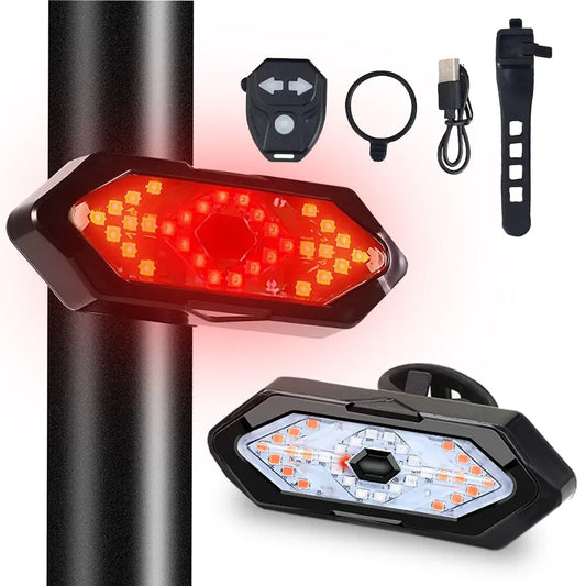 Bike Turn Signal Rear Light Remote Bicycle Lights LED USB Rechargeable Bicycle Lamp Bike Wireless Warning Tail Light Leedoar