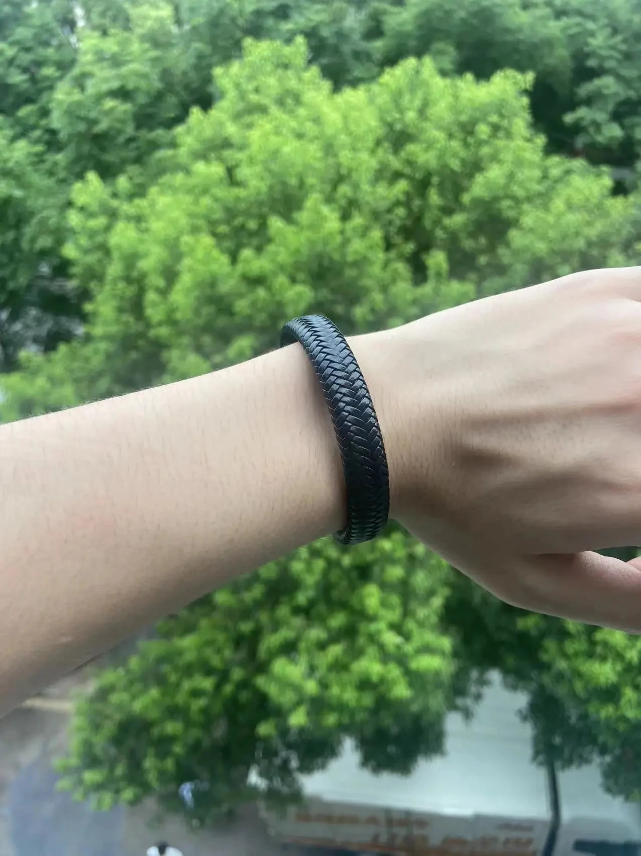 Pulsera magnética de cuero PU negra para hombres, madura, estable y elegante, el mejor regalo para hombres 