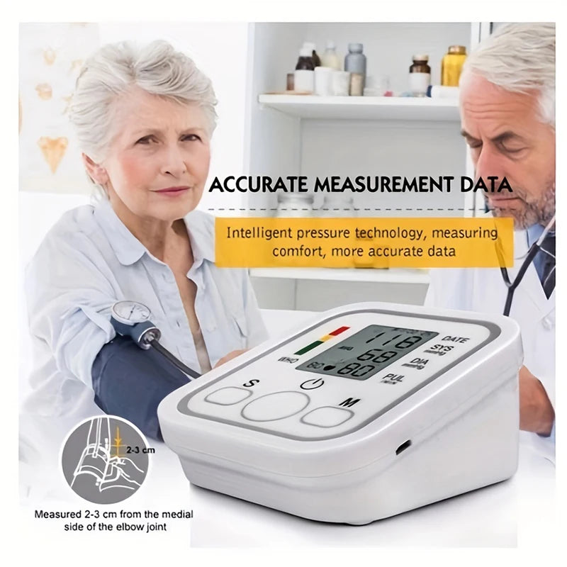 Blood Pressure Monitor Upper Arm Automatic Tonometer Digital Blood Pressure Meter BP Medical Sphygmomanometer Pulse Heart Rate Leedoar