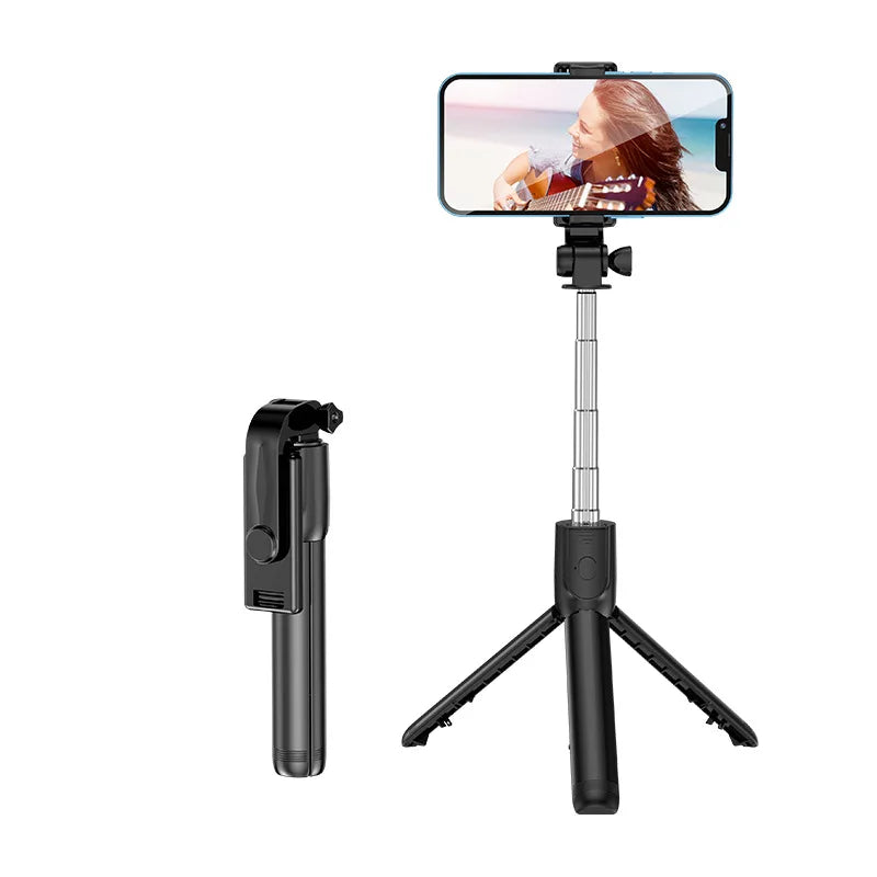 Tripé extensível remoto Bluetooth sem fio Selfie Stick Tripé com luz para iPhone Celular Tiktok Transmissão ao vivo 