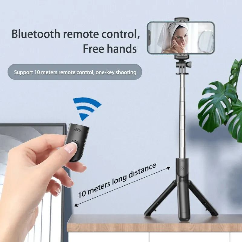 Bastão de selfie sem fio Bluetooth Mini tripé extensível monopé obturador remoto para iPhone Samsung Xiaomi suporte de telefone 