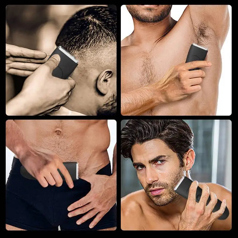 Body Hair Trimmer Shaver for Men Ball Trimmer for Groin Pubic Replaceable Ceramic Blade Groomer Electric Razor Waterproof IPX-7 Leedoar