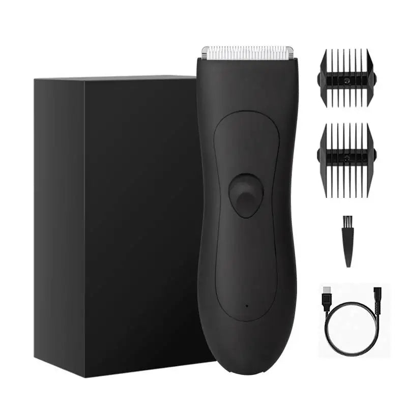 Body Hair Trimmer Shaver for Men Ball Trimmer for Groin Pubic Replaceable Ceramic Blade Groomer Electric Razor Waterproof IPX-7 Leedoar