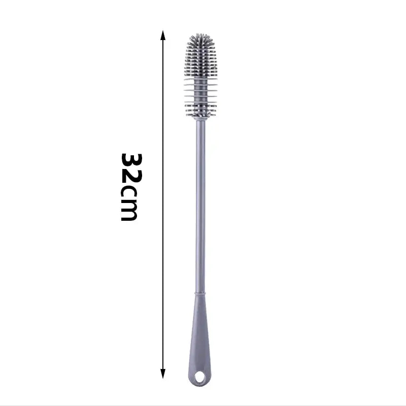 Bottle Brush Insulation Cup Washing No Deadend Long Handled Silicone Cleaning Brush Household Multifunctional Cleaning Tools Leedoar