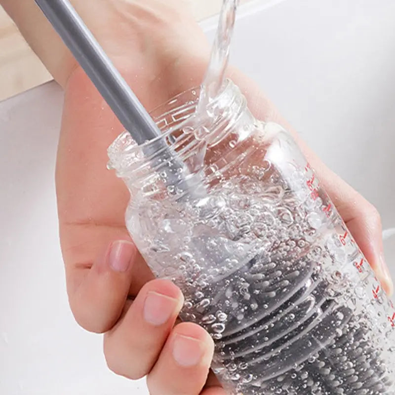 Bottle Brush Insulation Cup Washing No Deadend Long Handled Silicone Cleaning Brush Household Multifunctional Cleaning Tools Leedoar