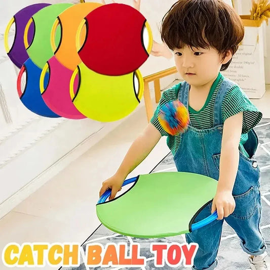 Bouncing Circle Throwing Training Toys Kids Adult Outdoor Interactive Cooperative Games Elastic Paddle Ball Fun Game Leedoar