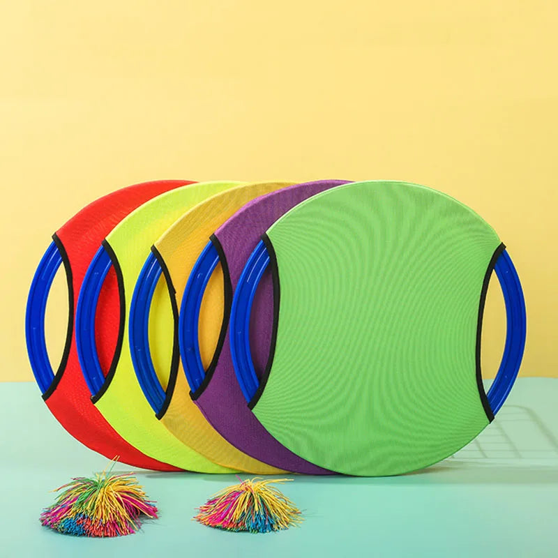 Bouncing Circle Throwing Training Toys Kids Adult Outdoor Interactive Cooperative Games Elastic Paddle Ball Fun Game Leedoar