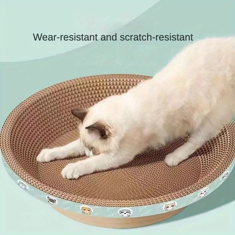 Bowl Shaped Cat Scratching Pad, Dog Cat Scratcher Bed, Corrugated Cat Scratching Nest Cat Claw Grinding Scratcher Toy Leedoar