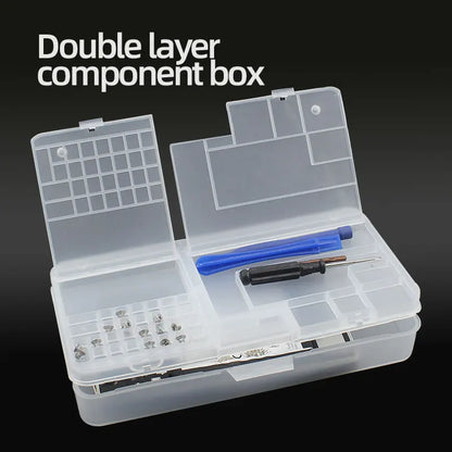 Box, Electronic Components, Transparent Plastic Storage, Small Screw Accessories, Tool Classification Grid Leedoar