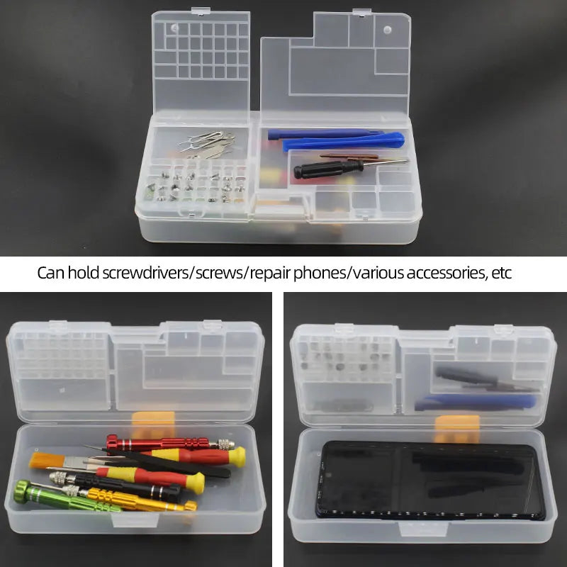 Box, Electronic Components, Transparent Plastic Storage, Small Screw Accessories, Tool Classification Grid Leedoar