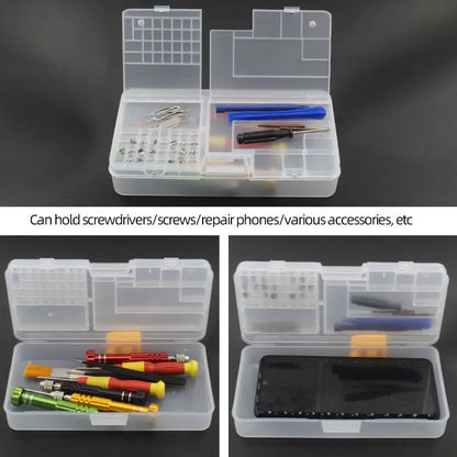 Box, Electronic Components, Transparent Plastic Storage, Small Screw Accessories, Tool Classification Grid Leedoar