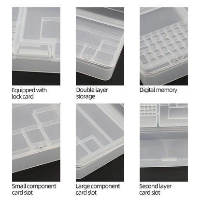 Box, Electronic Components, Transparent Plastic Storage, Small Screw Accessories, Tool Classification Grid Leedoar