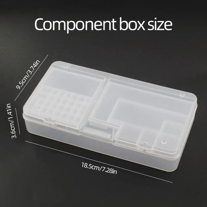 Box, Electronic Components, Transparent Plastic Storage, Small Screw Accessories, Tool Classification Grid Leedoar