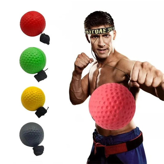 Boxing Speed Ball Head-mounted PU Punch Ball Sanda Training Hand Eye Reaction Home Sandbag Muay Thai Fitness Equipment Leedoar