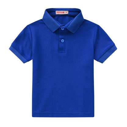 Boys Casual Classic Design Slightly Stretch Cotton POLO, Kids Clothes For Spring Summer Indoor Outdoor Leedoar