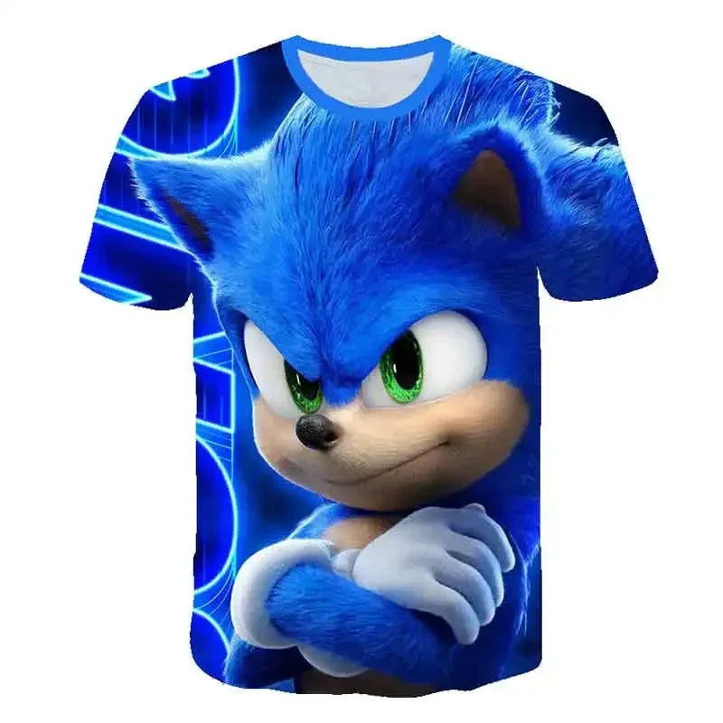 Boys Sonic T-Shirt Kids TShirts Baby Boys Casual Short Sleeves Print T-shirt For Boy Summer Children Tee Shirts Tops Leedoar