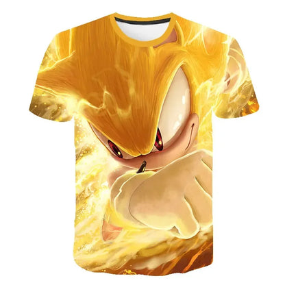 Boys Sonic T-Shirt Kids TShirts Baby Boys Casual Short Sleeves Print T-shirt For Boy Summer Children Tee Shirts Tops Leedoar