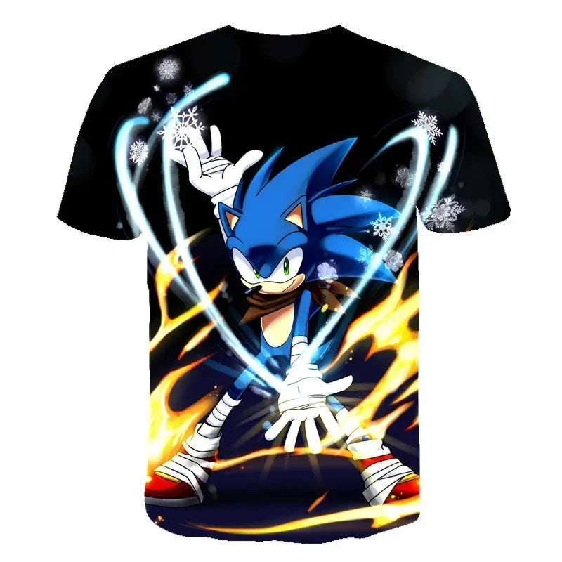 Boys Sonic T-Shirt Kids TShirts Baby Boys Casual Short Sleeves Print T-shirt For Boy Summer Children Tee Shirts Tops Leedoar