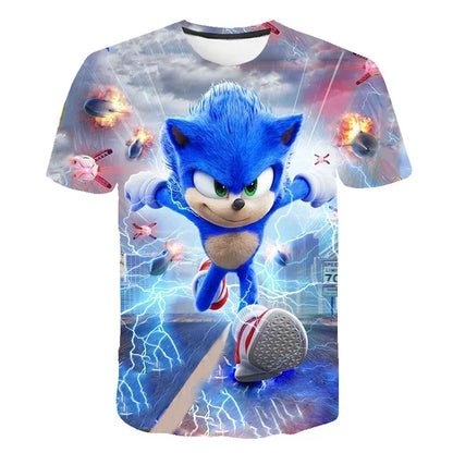 Boys Sonic T-Shirt Kids TShirts Baby Boys Casual Short Sleeves Print T-shirt For Boy Summer Children Tee Shirts Tops Leedoar