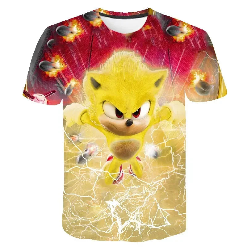 Boys Sonic T-Shirt Kids TShirts Baby Boys Casual Short Sleeves Print T-shirt For Boy Summer Children Tee Shirts Tops Leedoar