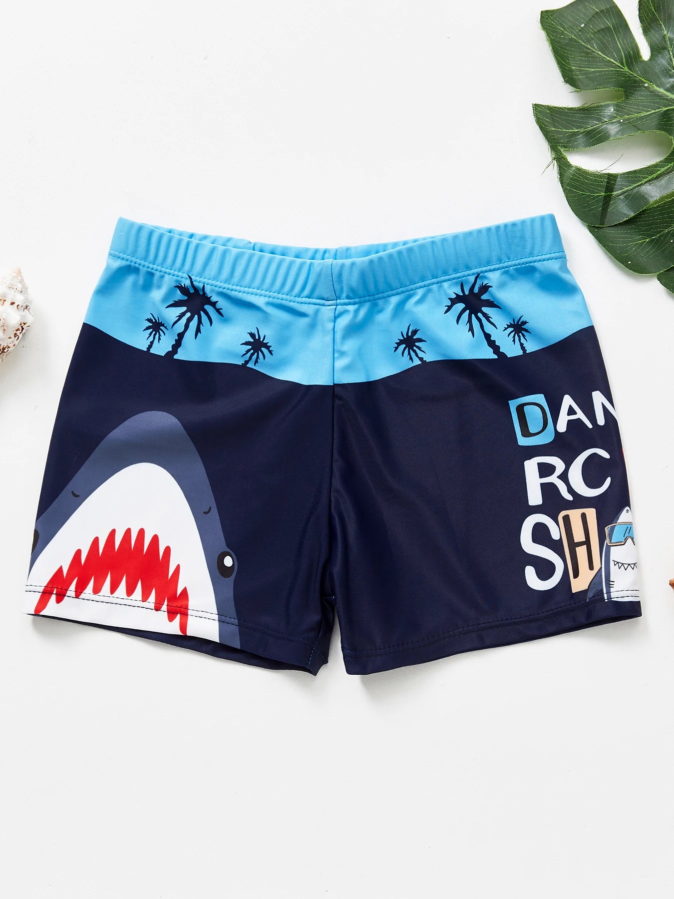 Boys Swim Trunks Cartoon Shark Dinosaur Crocodile Swimwear Kids Beach Shorts Leedoar