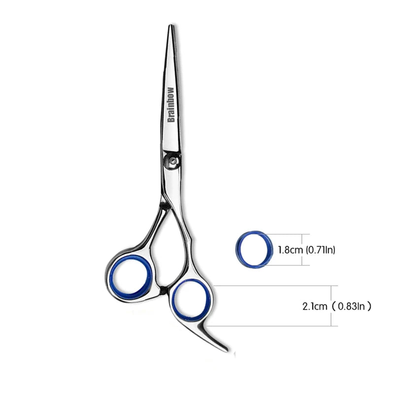 Brainbow 6 inch Cutting Thinning  Styling Tool Hair Scissors Stainless Steel Salon Hairdressing Shears Regular Flat Teeth Blades Leedoar