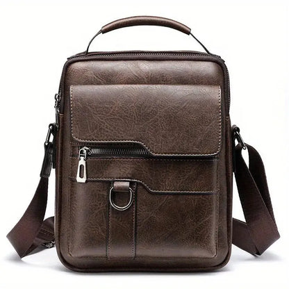 Marca Bolsa de Ombro Masculina para iPad de 9,7" Homens Couro PU Abas Bolsas Transversais Masculinas Aba de Negócios Bolsa Masculina Sólida Bolsa de Mensageiro Bolsa de Viagem 