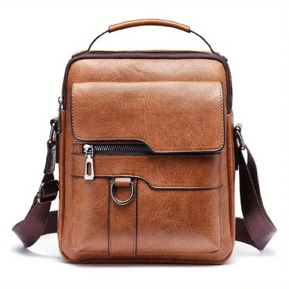 Marca Bolsa de Ombro Masculina para iPad de 9,7" Homens Couro PU Abas Bolsas Transversais Masculinas Aba de Negócios Bolsa Masculina Sólida Bolsa de Mensageiro Bolsa de Viagem 