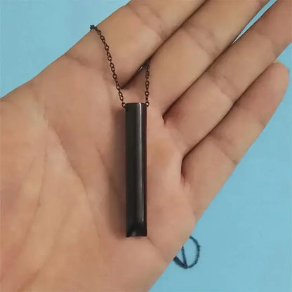 Collar de respiración para ansiedad y estrés, colgante para regular la meditación y el pensamiento positivo, collar de acero inoxidable chapado al vacío