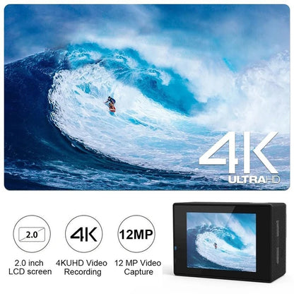 Cámara de Acción Ultra HD 4K, 1080P/30FPS, WiFi, 2,0 pulgadas, 170D, casco impermeable bajo el agua, grabación de vídeo, cámaras Go, cámara deportiva Pro Leedoar