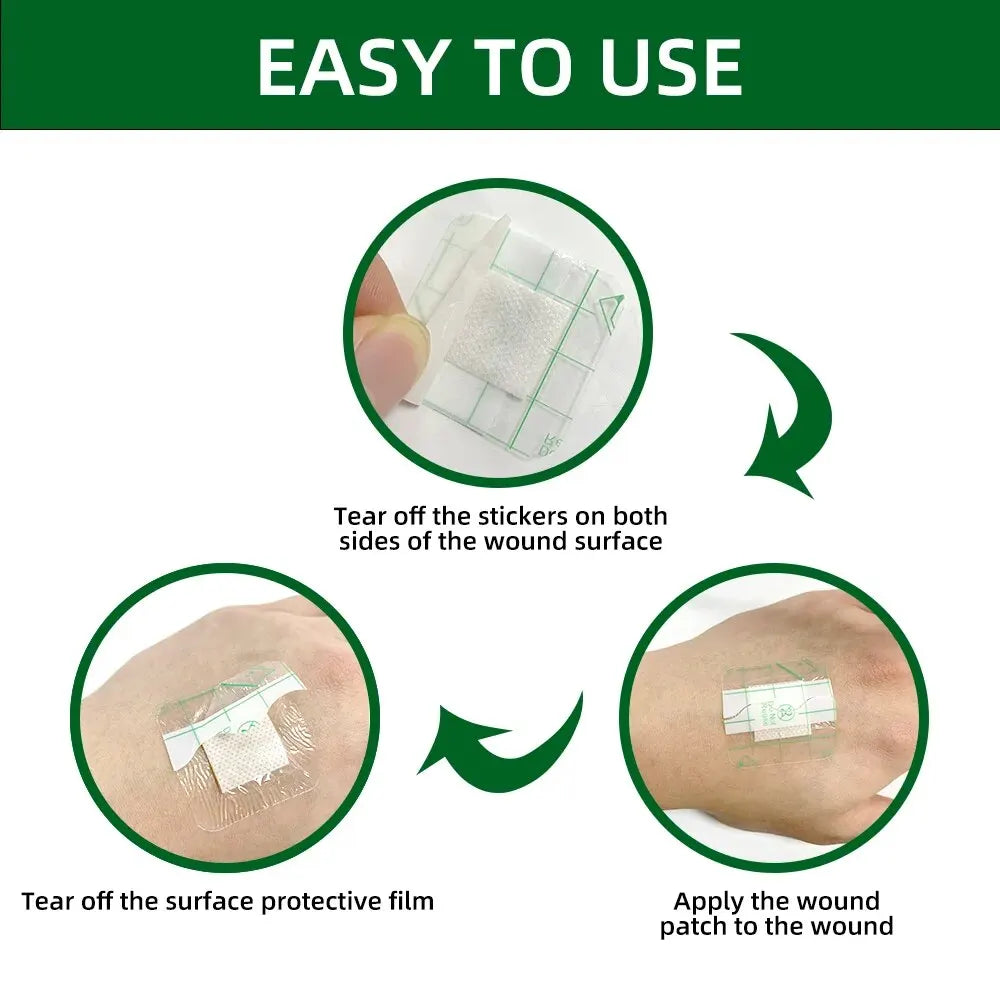 CARBOU 50PCS 38*38mm Transparent PU Square Band-Aid Waterproof Adhesive Bandage Protective Sticker Leedoar