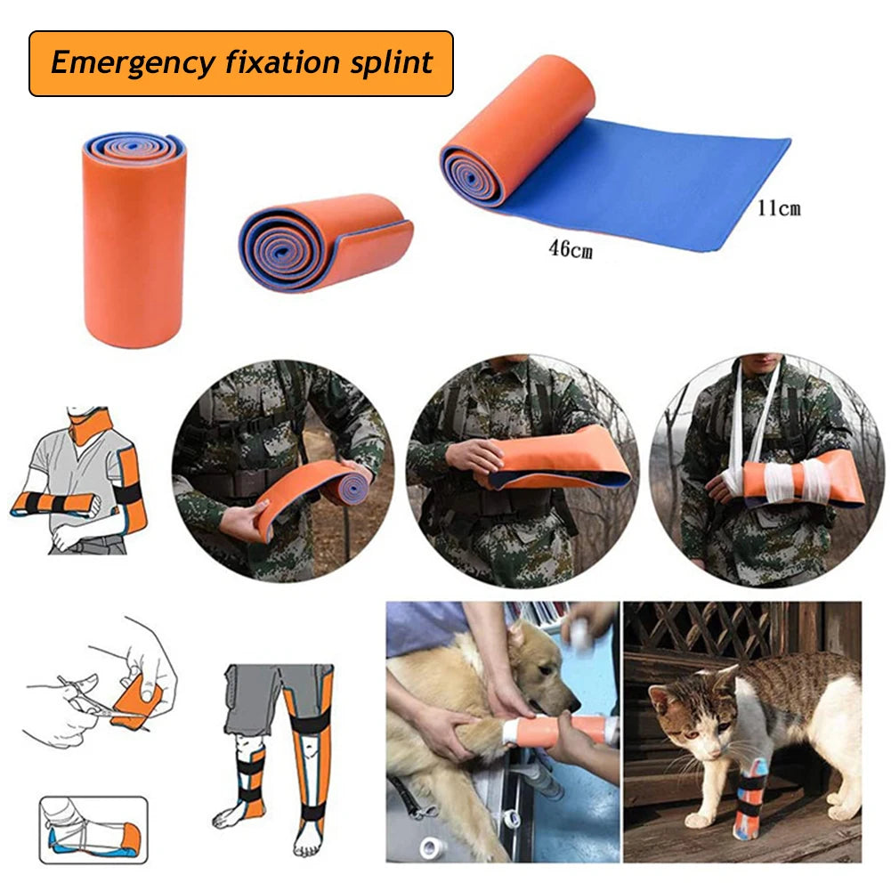 CARBOU First Aid Universal Aluminum Splint Roll Medical Survival Polymer For Fixture Bone Emergency Kit Outdoor Travel Leedoar