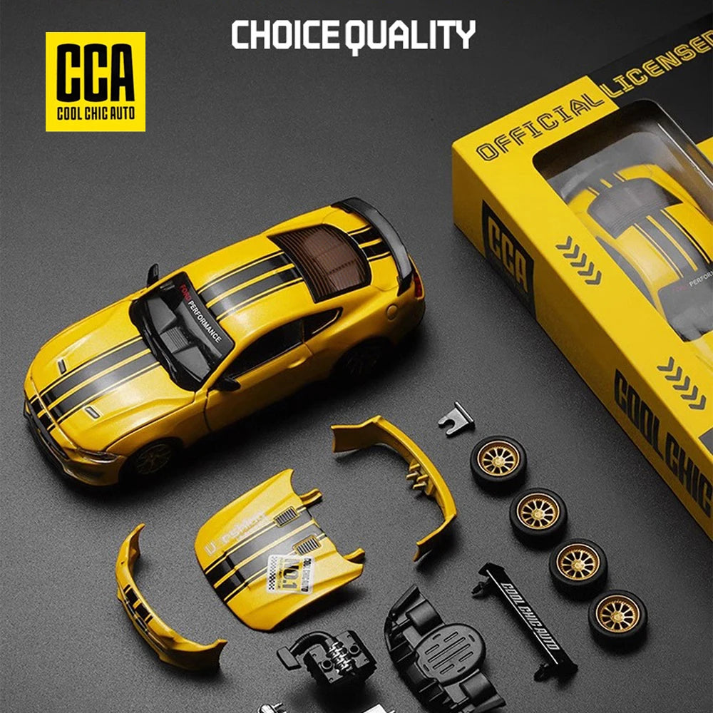 CCA DIY Customizable 1:43 Scale Ford Mustang Alloy Car Model Kit - Unique Racing Car Collectible for Hobbyists & Enthusiasts Leedoar