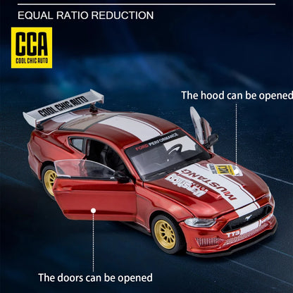 CCA DIY Customizable 1:43 Scale Ford Mustang Alloy Car Model Kit - Unique Racing Car Collectible for Hobbyists & Enthusiasts Leedoar