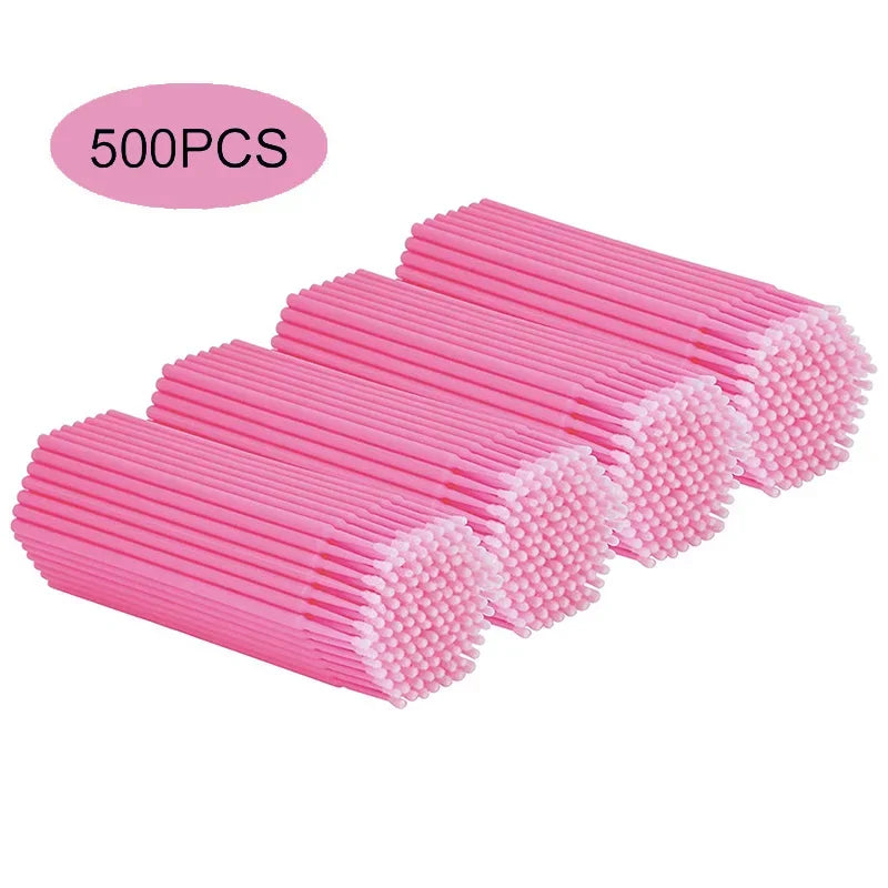 CNKESS 500pcs/lot Eyelash Extension Cleaning Swabs Lash Lift Glue Remover Applicators Microblade Makeup Micro Brushes Tools Leedoar