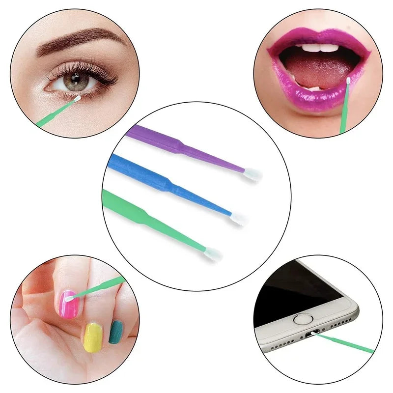 CNKESS 500pcs/lot Eyelash Extension Cleaning Swabs Lash Lift Glue Remover Applicators Microblade Makeup Micro Brushes Tools Leedoar