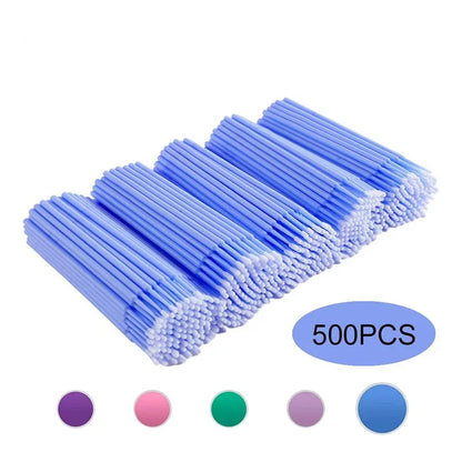 CNKESS 500pcs/lot Eyelash Extension Cleaning Swabs Lash Lift Glue Remover Applicators Microblade Makeup Micro Brushes Tools Leedoar